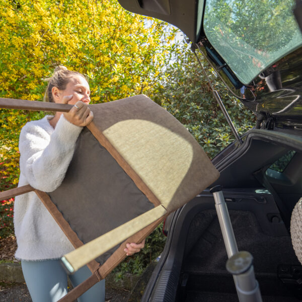 loading chair into trunk after picking it up from online seller